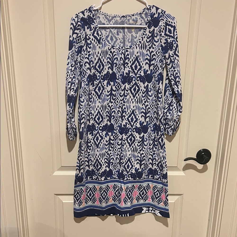 Lilly Pulitzer Navy and White Long Sleeve Dress